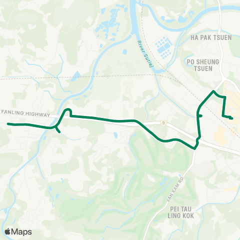 Green Minibus Services Sheung Shui Sta - Kwu Tung (S) (Supplementary Service Route) map