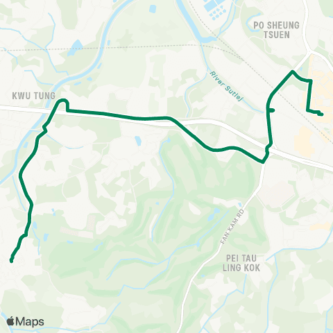 Green Minibus Services Sheung Shui Station - Hang Tau map