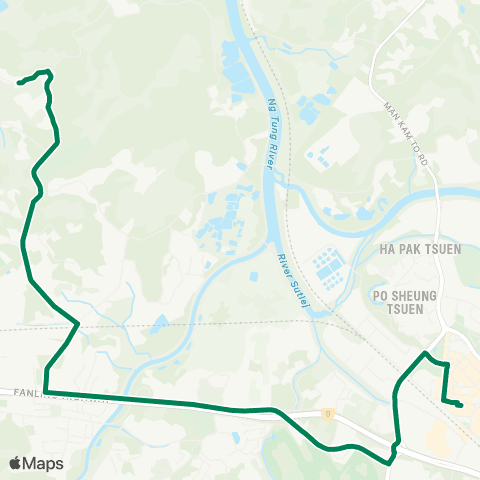 Green Minibus Services Sheung Shui Sta - Liu Pok (Special Departures) map
