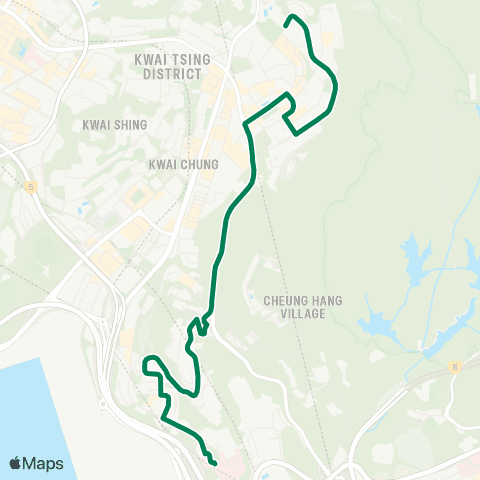 Green Minibus Services Princess Margaret Hosp - NE Kwai Chung map