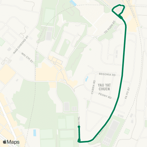 Green Minibus Services Yau Yat Tsuen - Shek Kip Mei Sta (Circular) map