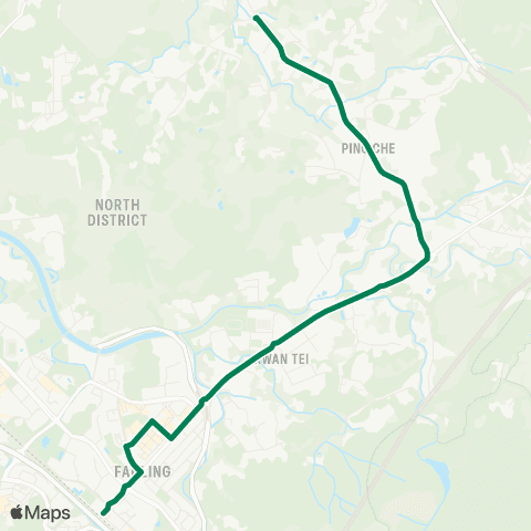 Green Minibus Services Fanling Station - Ping Che map
