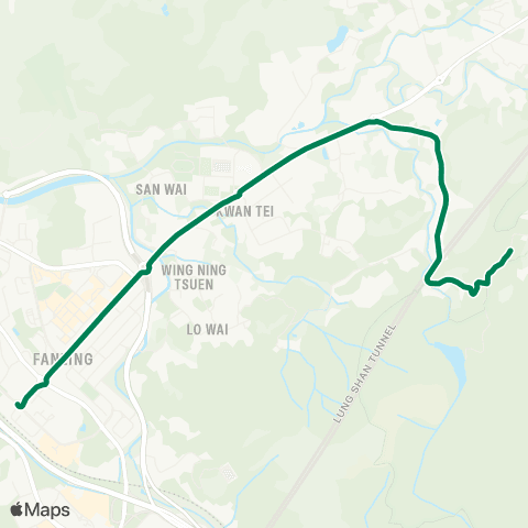 Green Minibus Services Fanling Station - Hok Tau map