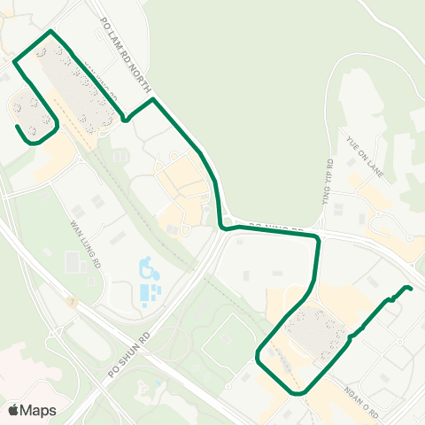 Green Minibus Services Hang Hau (North) - Verbena Heights map