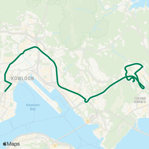 Green Minibus Services To Kwa Wan - Hong Sing Garden (Normal Route) map