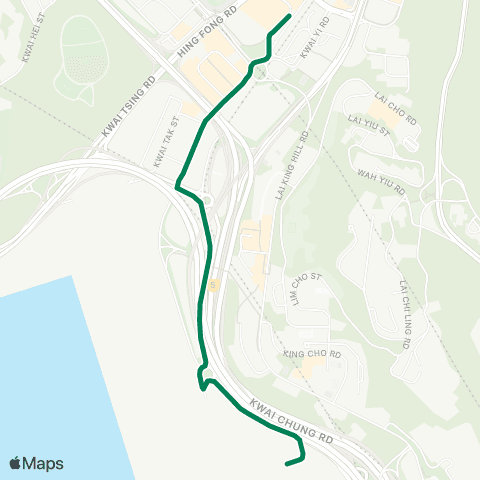 Green Minibus Services Kwai Fong Sta - Container Port Rd S (Term 4) map