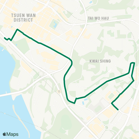 Green Minibus Services Kwai Fong Sta - Hoi Kwai Rd Public Transport Interchange map