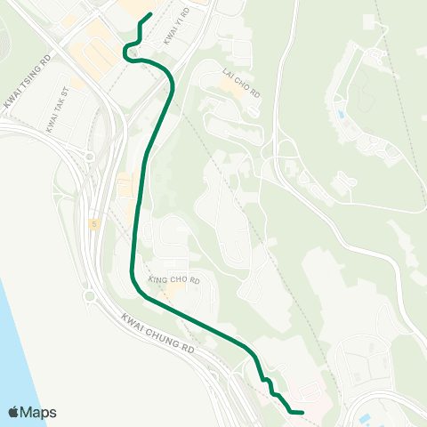 Green Minibus Services Kwai Fong Sta (Hing Ning Rd) - Princess Margaret Hosp (Supplementary Service) map