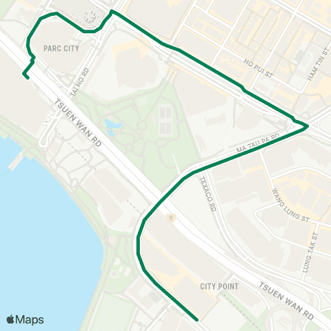 Green Minibus Services Hoi Kwai Rd Public Transport Interchange - Riviera Gardens map