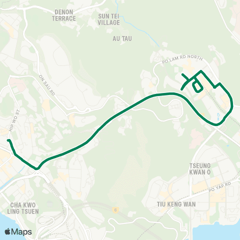 Green Minibus Services Well On Garden - Kwun Tong (Yue Man Square) map