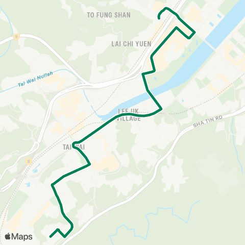Green Minibus Services Sha Tin Sta (Pai Tau St) - Julimount Garden map