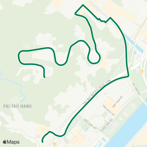 Green Minibus Services Sha Tin Sta (Pai Tau St) - Ville De Jardin / Greenwood Ter map