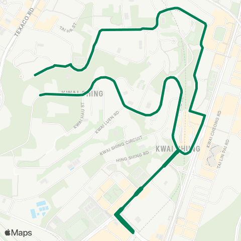 Green Minibus Services Shek Tau St - Kwai Fong (Circular) (Supplementary Service) map