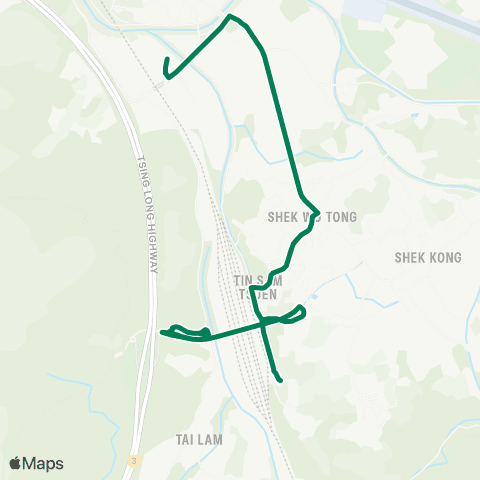 Green Minibus Services Po Tat Estate - Lam Tin Sta (Circular) map