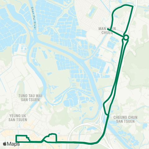Green Minibus Services Yuen Long (Fook Hong St) - Tai Shang Wai Rural Office map