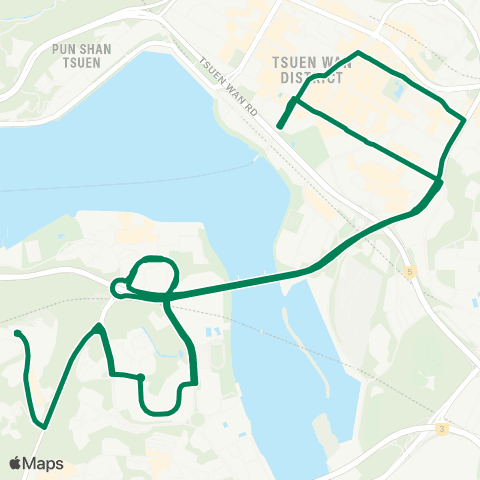 Green Minibus Services Tsing Yi (Cheung Hang) - Tsuen Wan W Sta (Circular) (Supplementary Service Departure) map