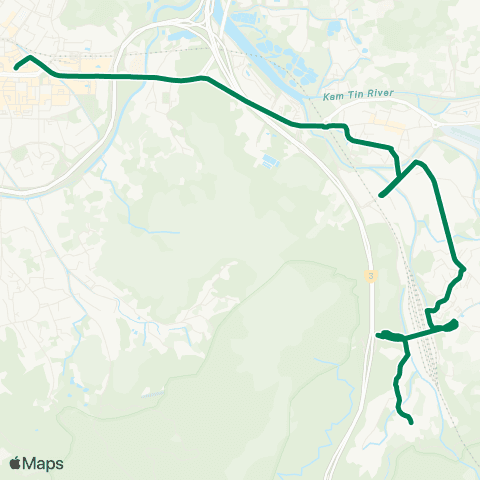 Green Minibus Services Yuen Long (Yuen Long Tai Hang St) - Shek Wu Tong (Ho Pui) map