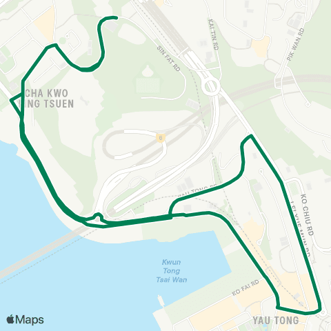 Green Minibus Services Lam Tin Sta (Sin Fat Rd) - Yau Tong Sta (Cha Kwo Ling Rd) (Circular) (Special Service Route) map
