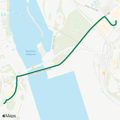 Green Minibus Services Kwai Fong Station - Mayfair Gardens map