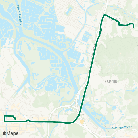Green Minibus Services Yuen Long (Fook Hong St) - Ha Chuk Yuen (Near Ho Sang Farm) map