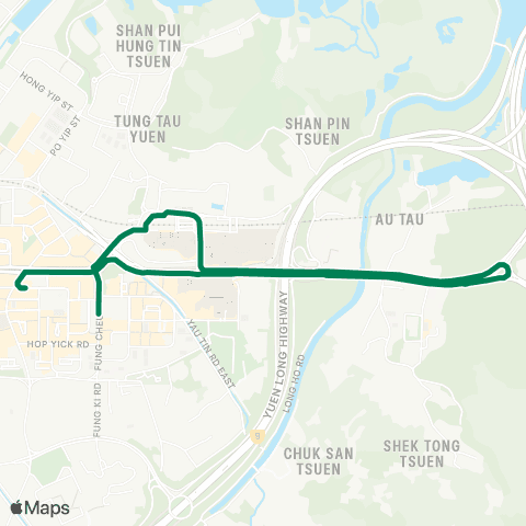 Green Minibus Services Yuen Long (Fung Cheung Rd) - Kam Sheung Rd Sta (Circular) map