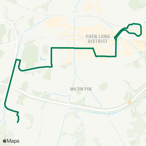 Green Minibus Services Yuen Long (Fung Cheung Rd) - Shan Ha Tsuen map