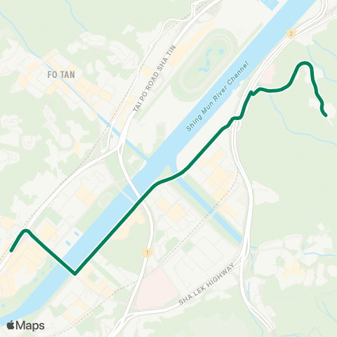 Green Minibus Services A Kung Kok - Sha Tin Station map