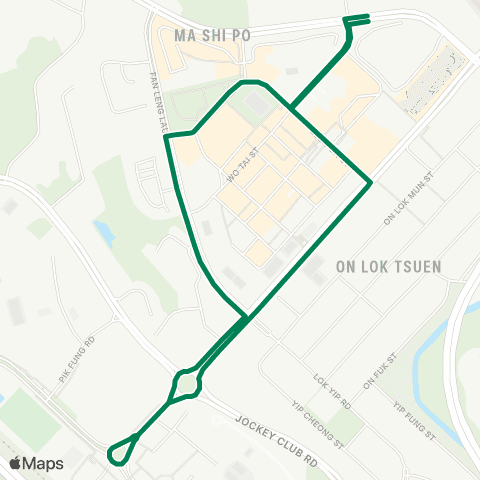 Green Minibus Services Ma Sik Road - Fanling Station (Circular) map
