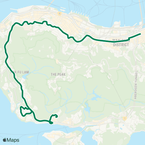 Green Minibus Services Tin Wan Estate - Causeway Bay (Jaffe Rd) (Exp Service Departure) map