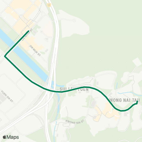 Green Minibus Services Wong Nai Tau - Shek Mun Sta (Short Working Service) map