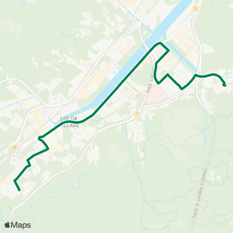 Green Minibus Services Kwong Yuen - Hin Keng map
