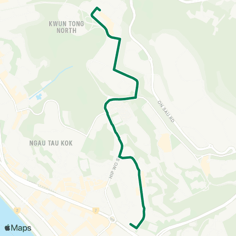 Green Minibus Services Shun Lee - Tsui Ping (Fuk Tong Road) map