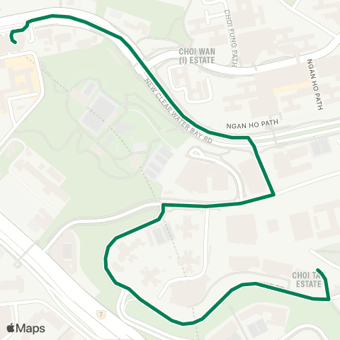 Green Minibus Services Choi Hing Rd Light Public Housing - Ping Shek (Special Service Route) map
