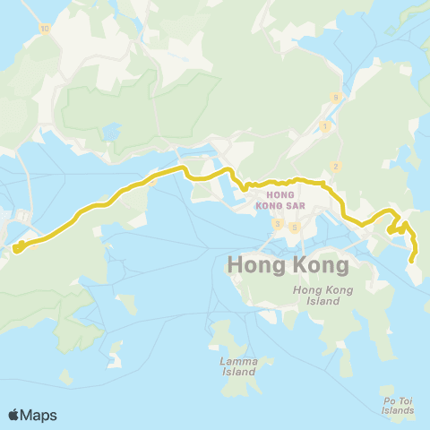Citybus Tung Chung (Cheung Tung Estate) - Tseung Kwan O Industrial Estate map