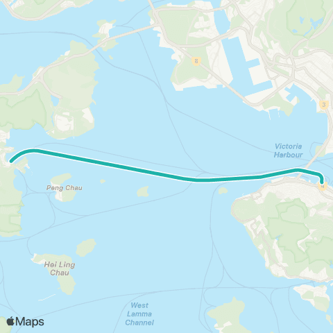 Hong Kong Ferries Central - Discovery Bay map