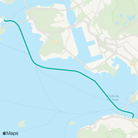 Hong Kong Ferries Ma Wan - Central map