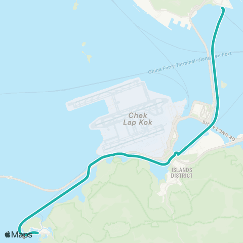 Hong Kong Ferries Tuen Mun - Tai O map