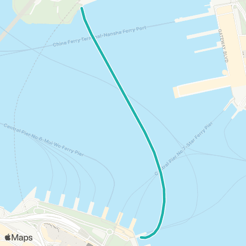 Hong Kong Ferries Central - West Kowloon map