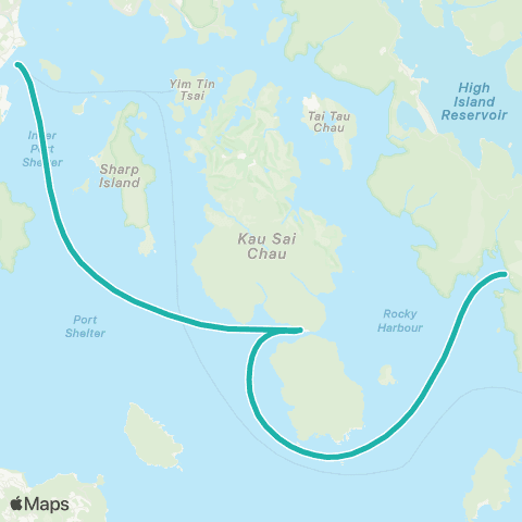 Hong Kong Ferries High Island - Sai Kung map