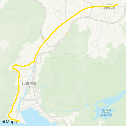 Hong Kong Rail Tuen Mun Ferry Pier - Yuen Long map
