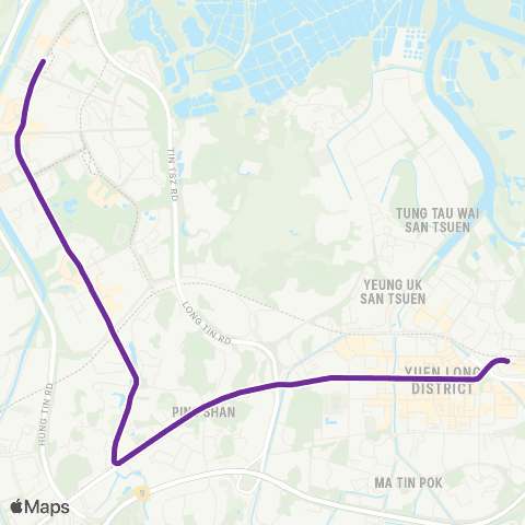Hong Kong Rail Tin Yat - Yuen Long map