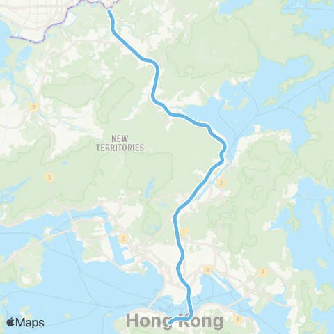 Hong Kong Rail East Rail Line map