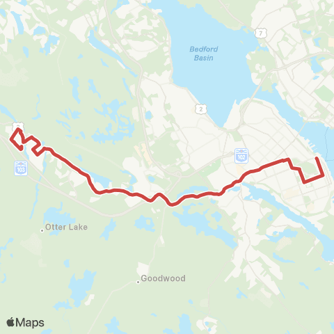 Halifax Transit Timberlea Express map