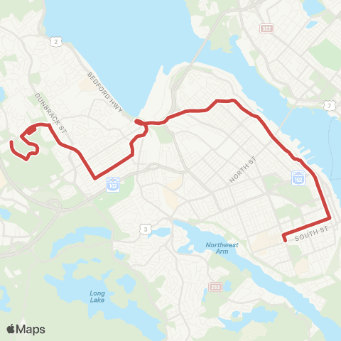 Halifax Transit Clayton Park Express map