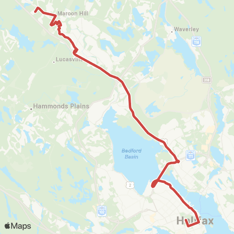 Halifax Transit Springfield Express map