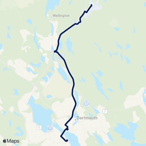 Halifax Transit Airport - Fall River Regional Exp map