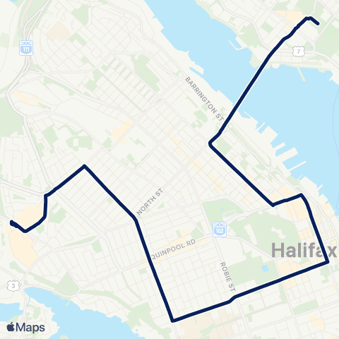 Halifax Transit Spring Garden map