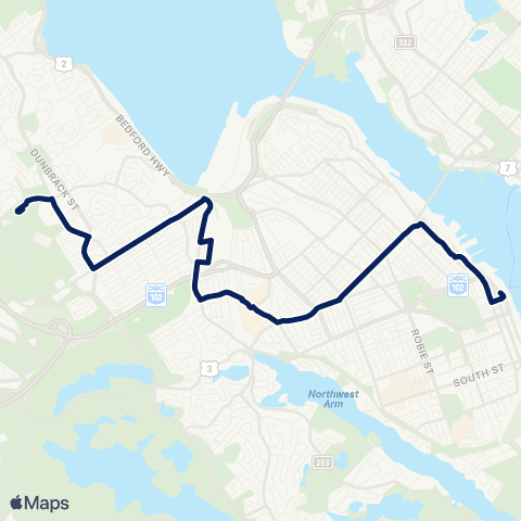 Halifax Transit Fairview map