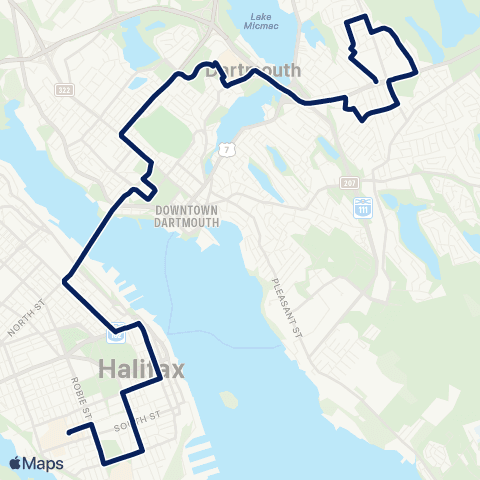 Halifax Transit Dalhousie - Bridge Terminal map