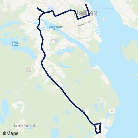 Halifax Transit Herring Cove map